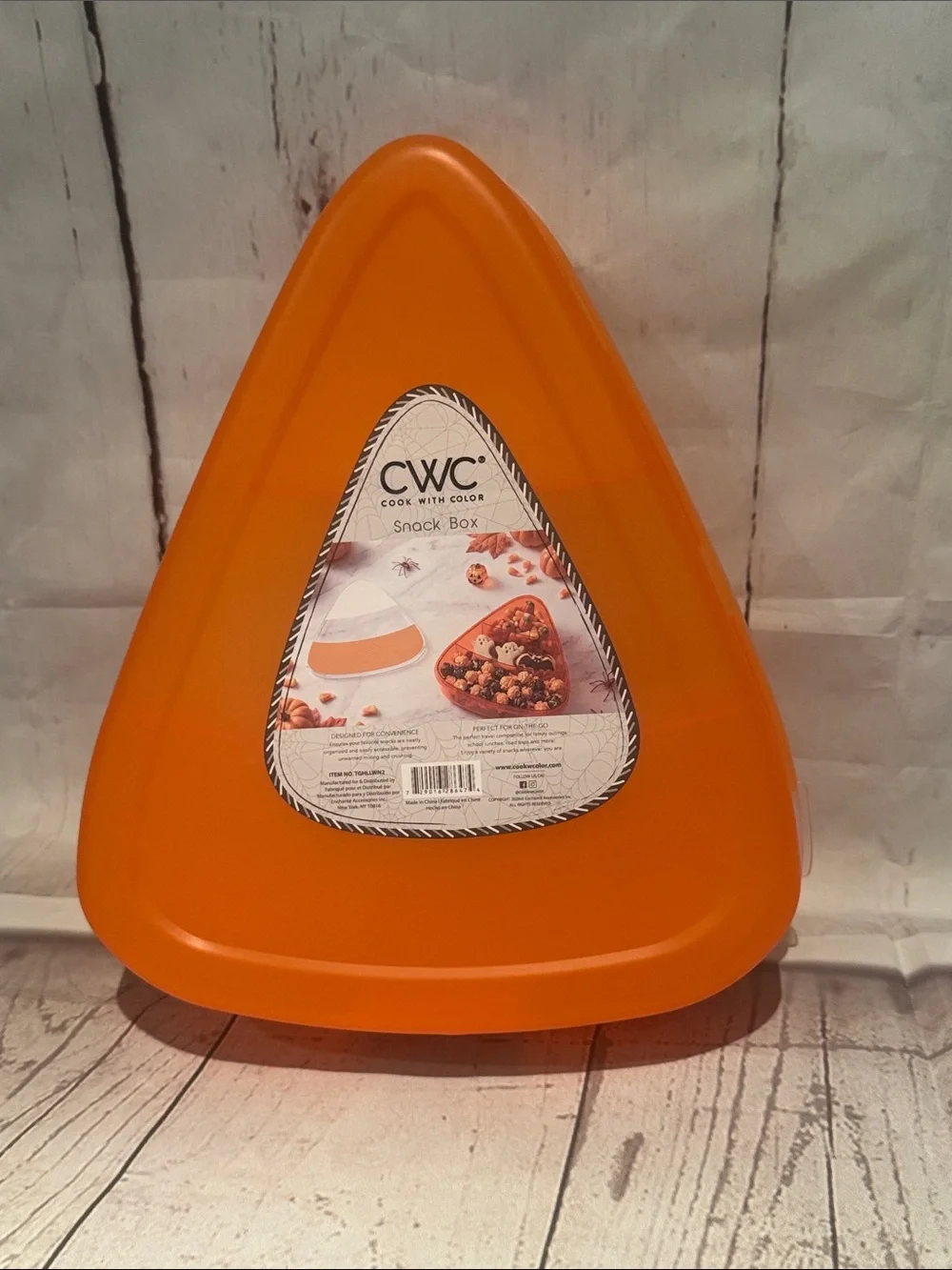 NWT Cook With Color Candy Corn Halloween Large Snackle Box